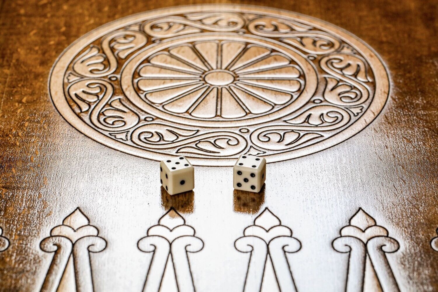 Epoxy leaves backgammon two-sided classic