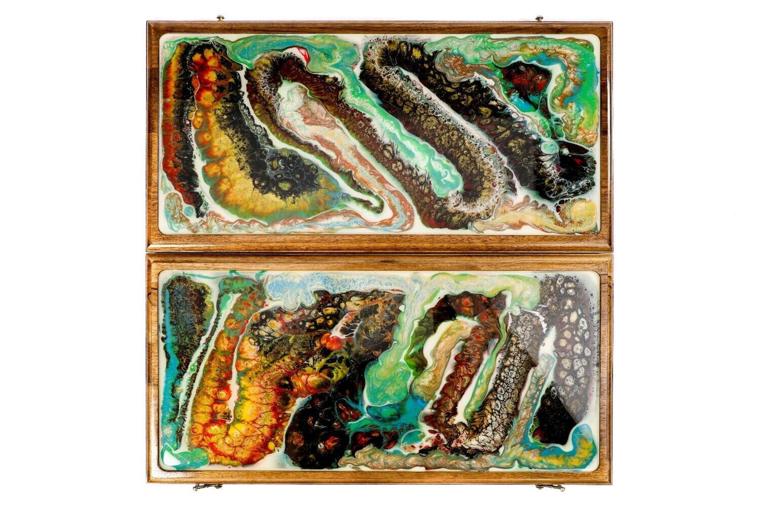 Abstract-epoxy backgammon two-sided classic