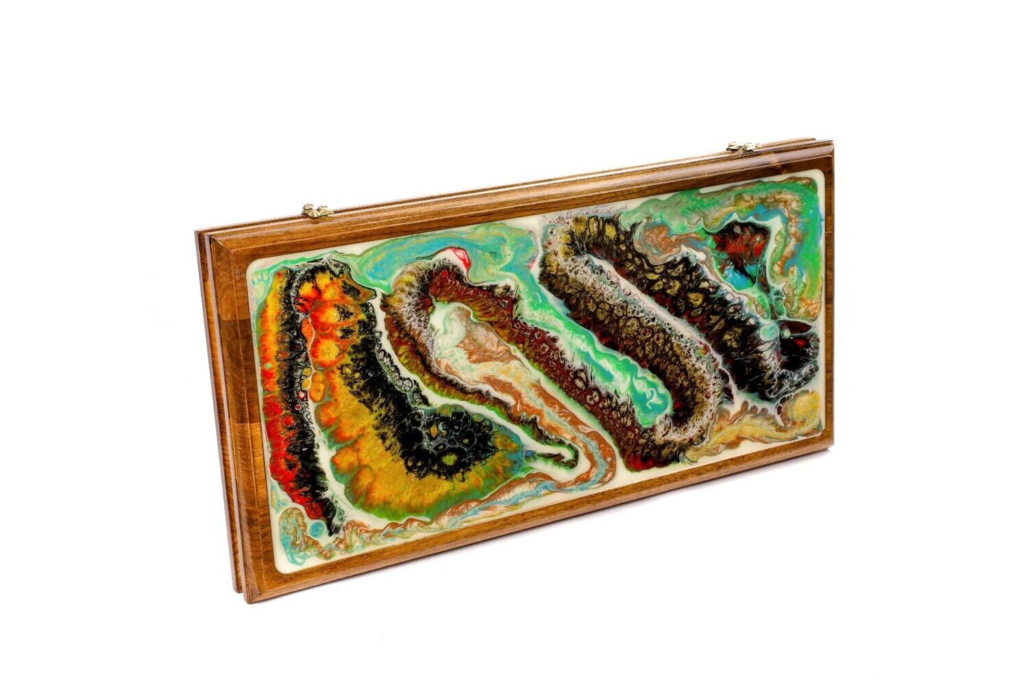 Abstract-epoxy backgammon two-sided classic