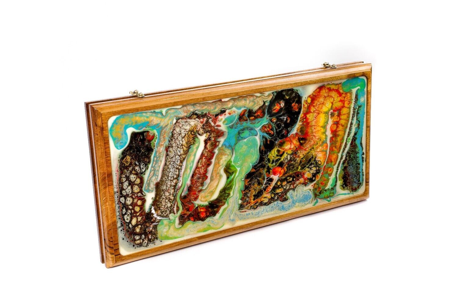 Abstract-epoxy backgammon two-sided classic