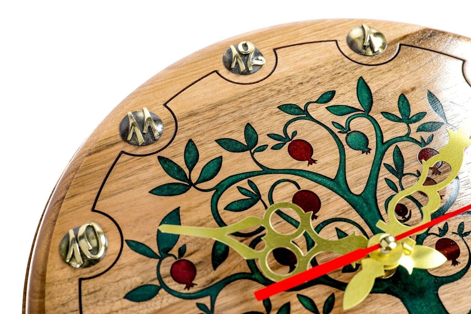 Wall Clock Pomegranate tree 14&quot;