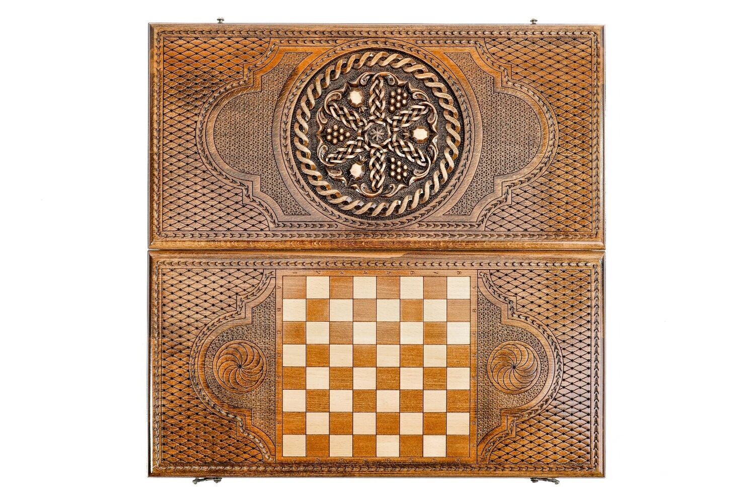 Pomegranate-grapes Backgammon with braid motif classic 24x12&quot;x2