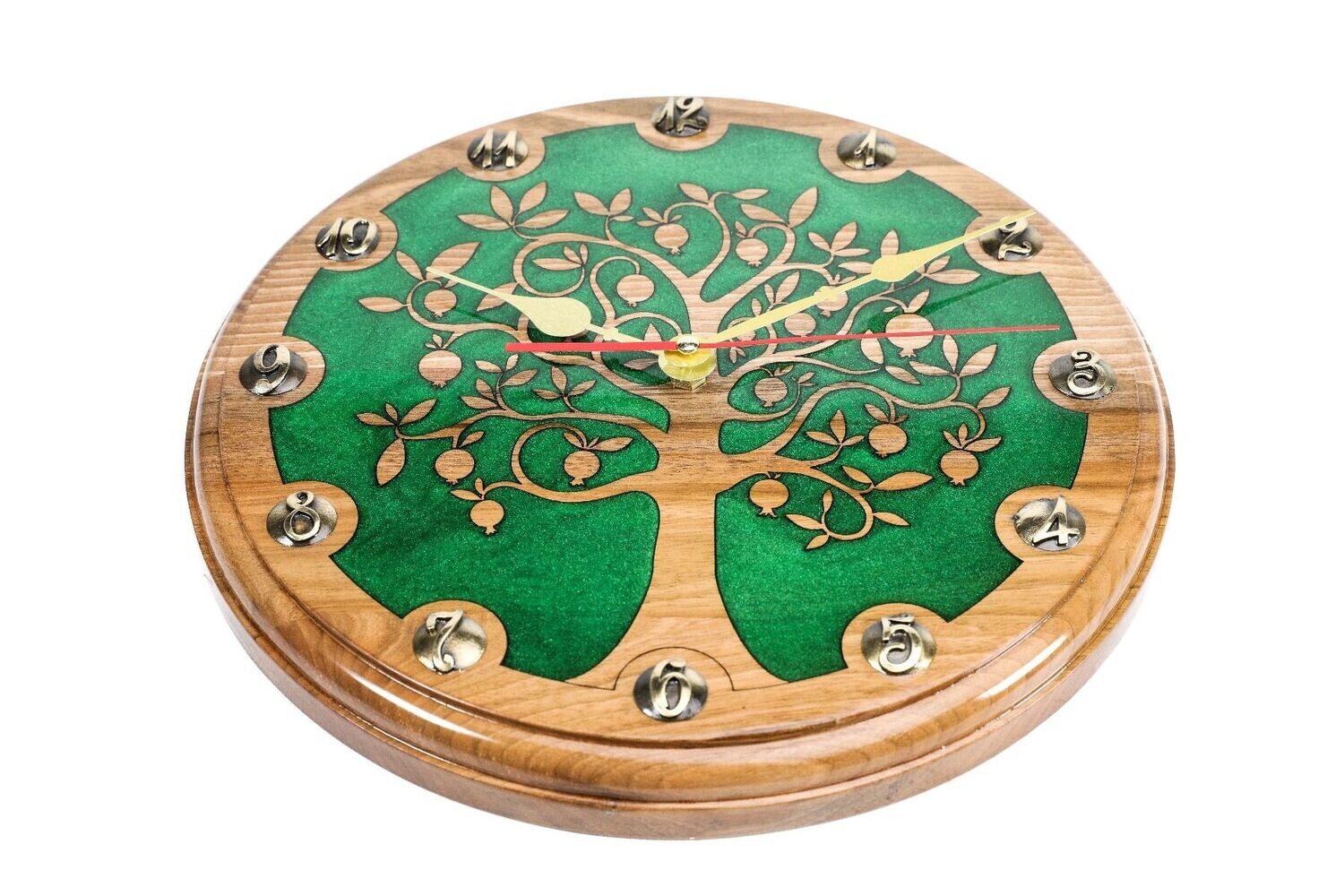 Wall Clock Pomegranate tree 14&quot;
