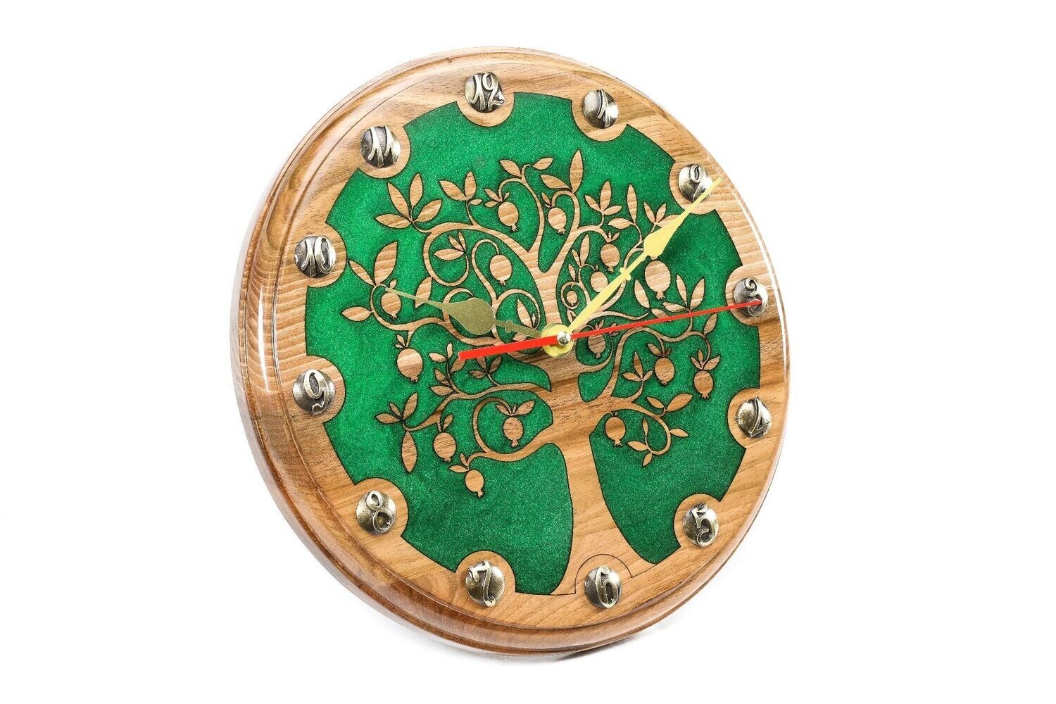Wall Clock Pomegranate tree 14&quot;