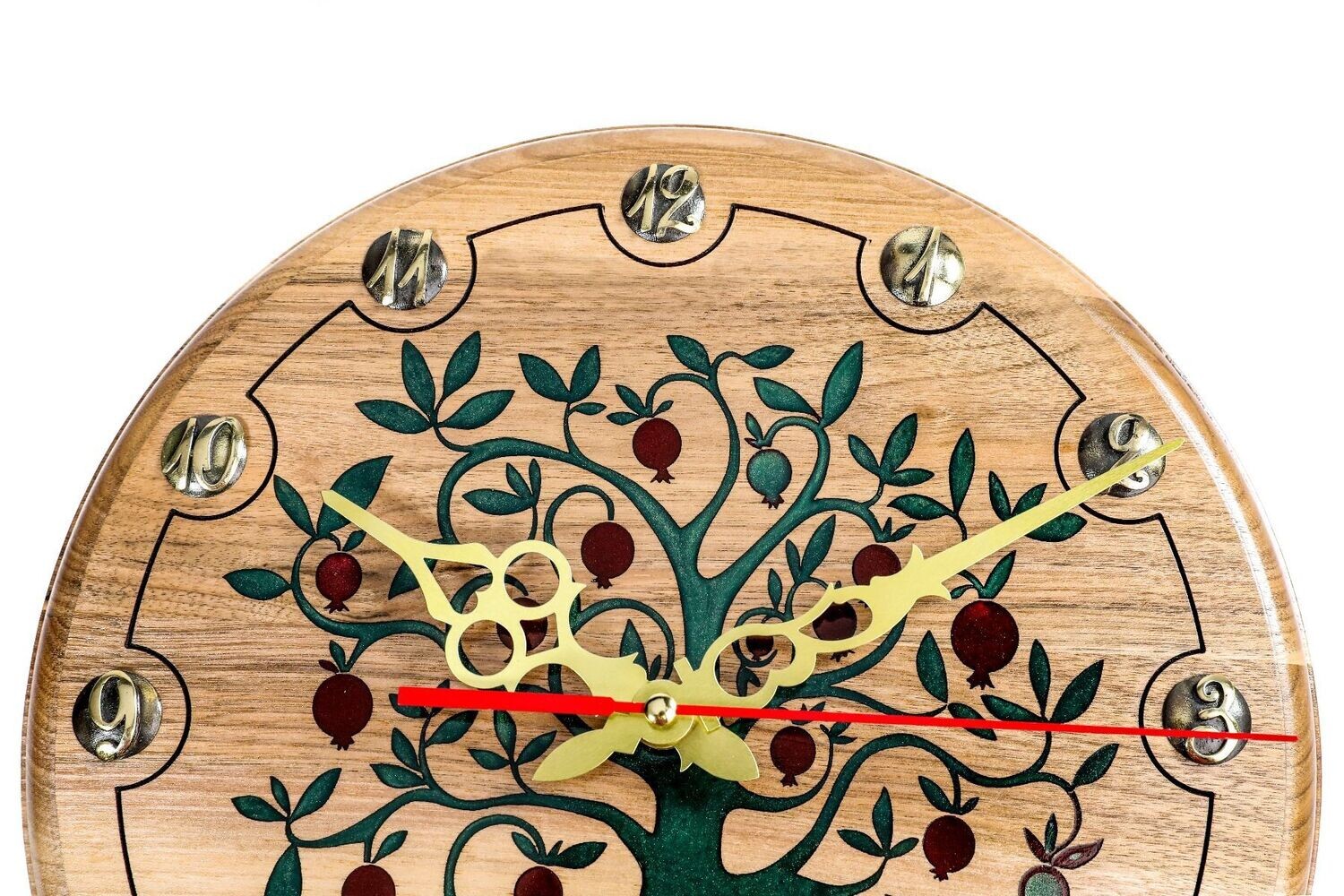 Wall Clock Pomegranate tree 14&quot;