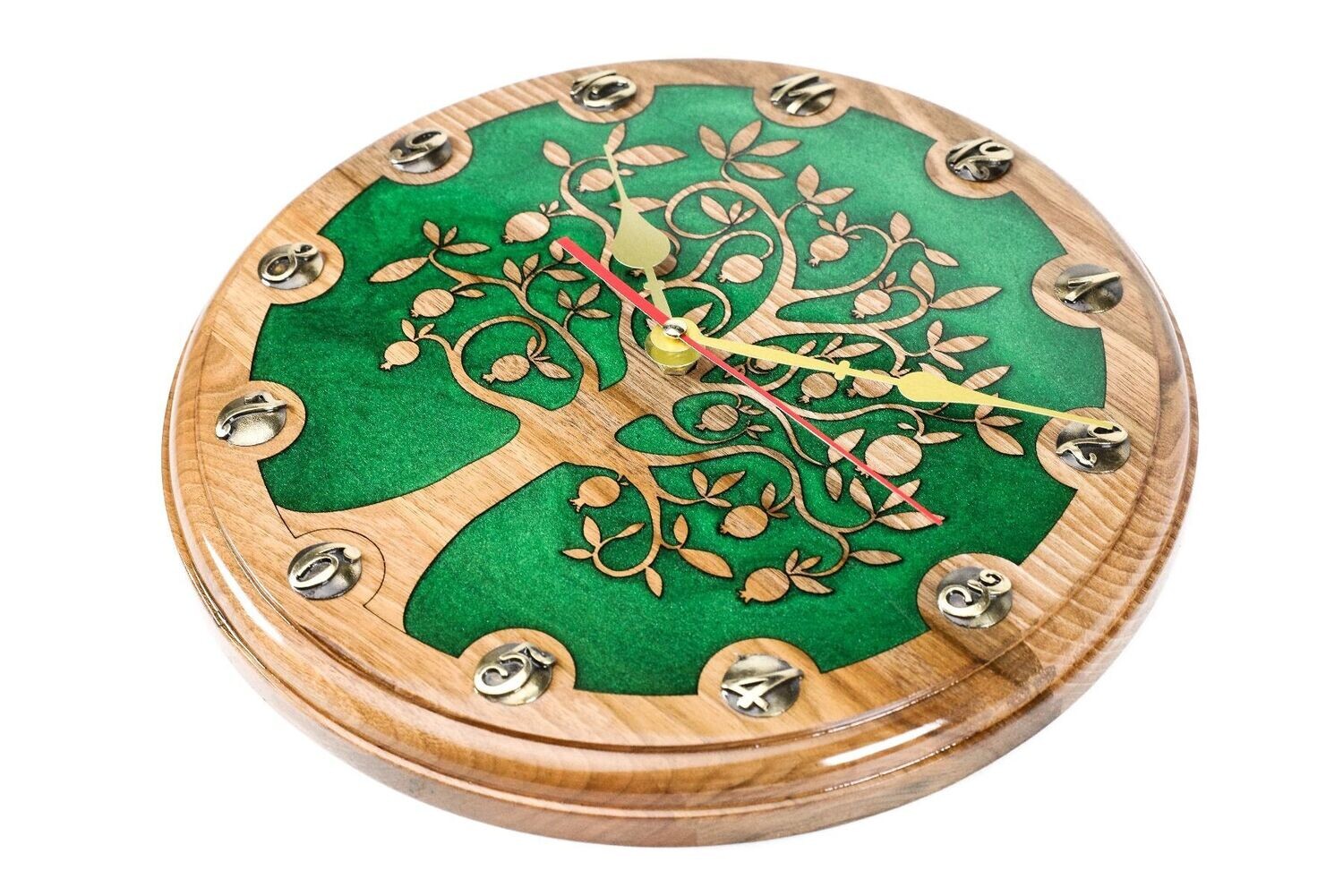 Wall Clock Pomegranate tree 14&quot;