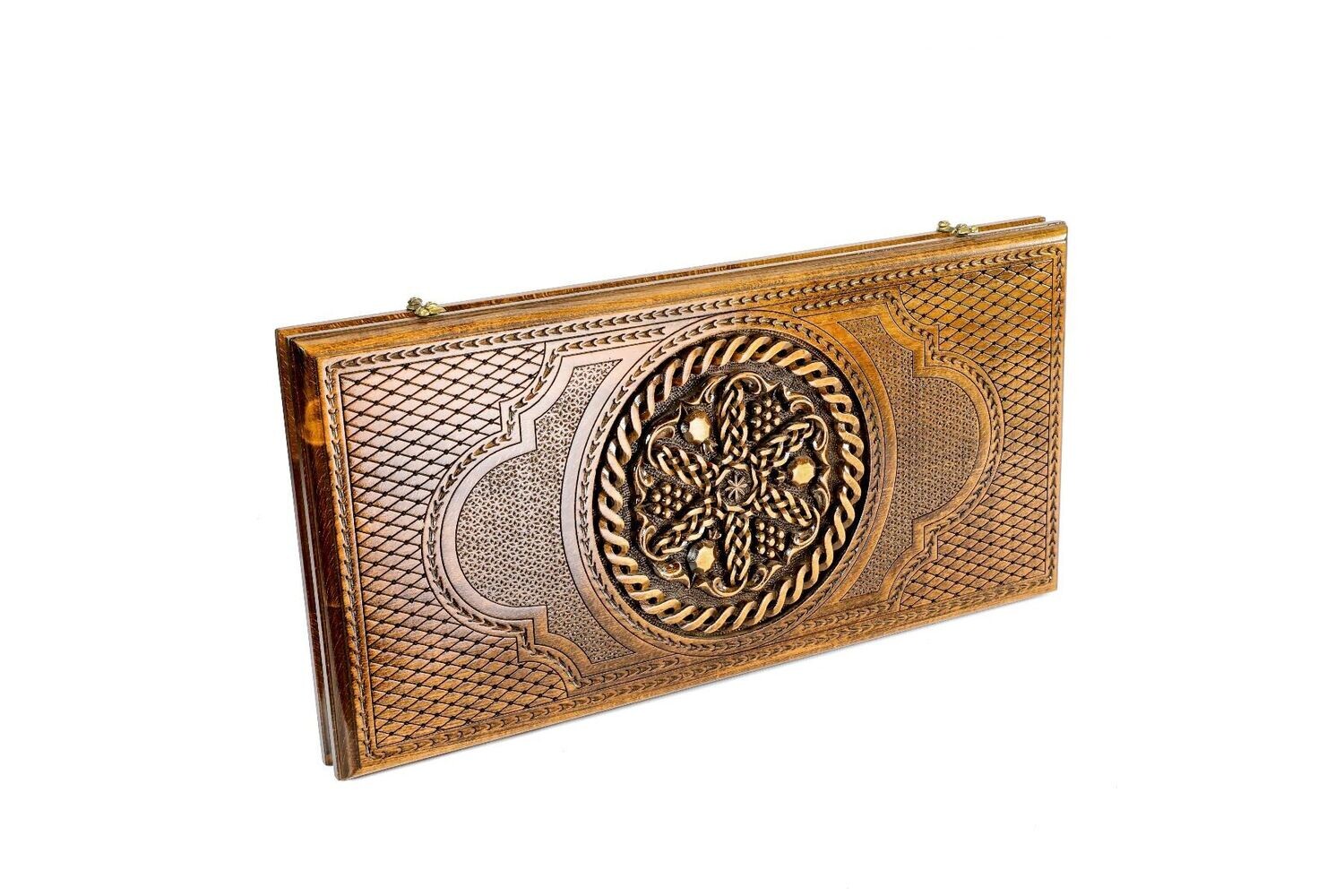Pomegranate-grapes Backgammon with braid motif classic 24x12&quot;x2