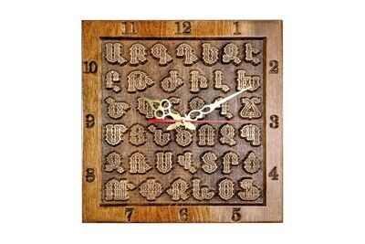 Wall clock with the Armenian alphabet