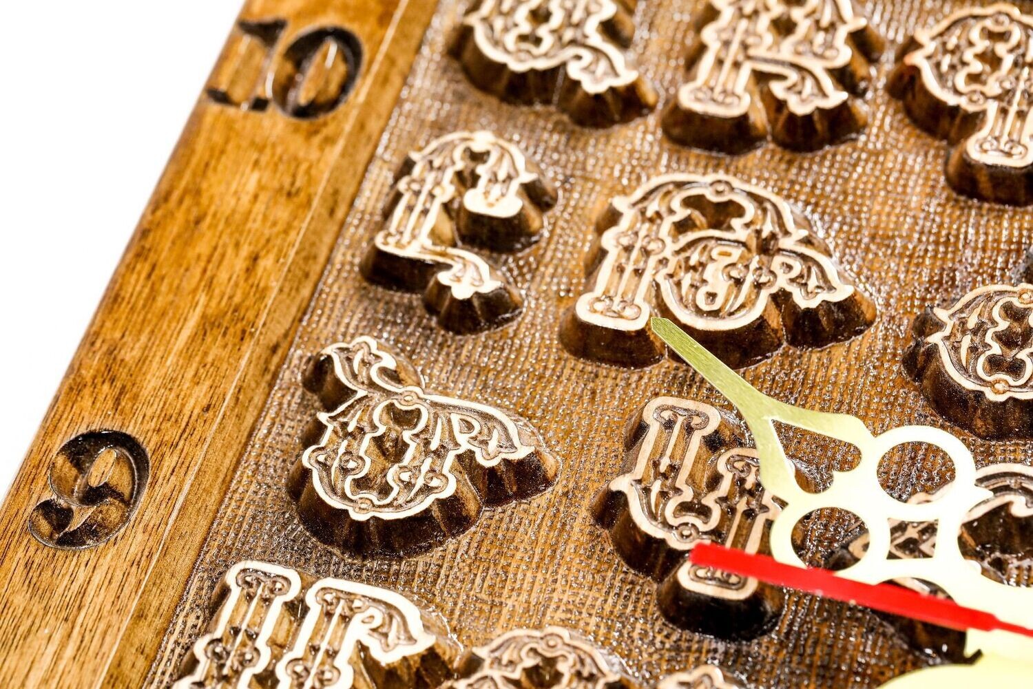 Wall clock with the Armenian alphabet