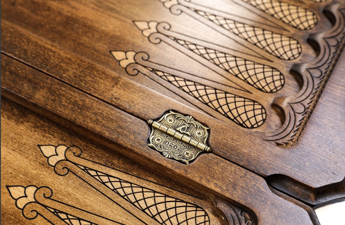 Backgammon Deer with copyrighted Mount Ararat outline 24&quot; x 12&quot;