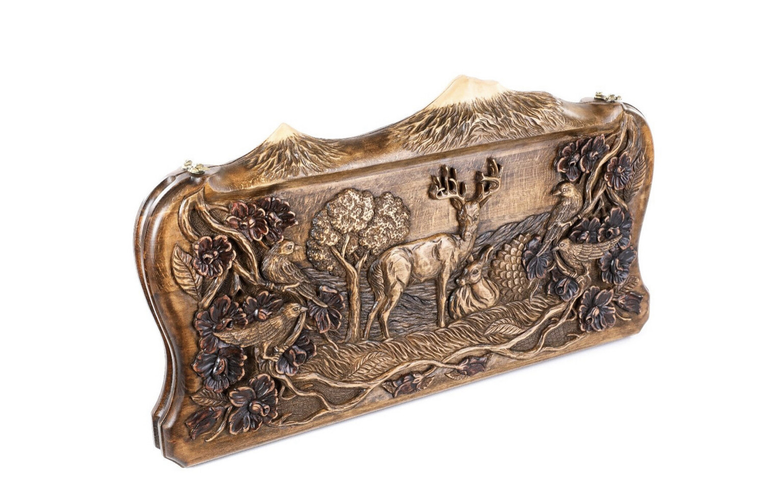 Backgammon Deer with copyrighted Mount Ararat outline 24&quot; x 12&quot;
