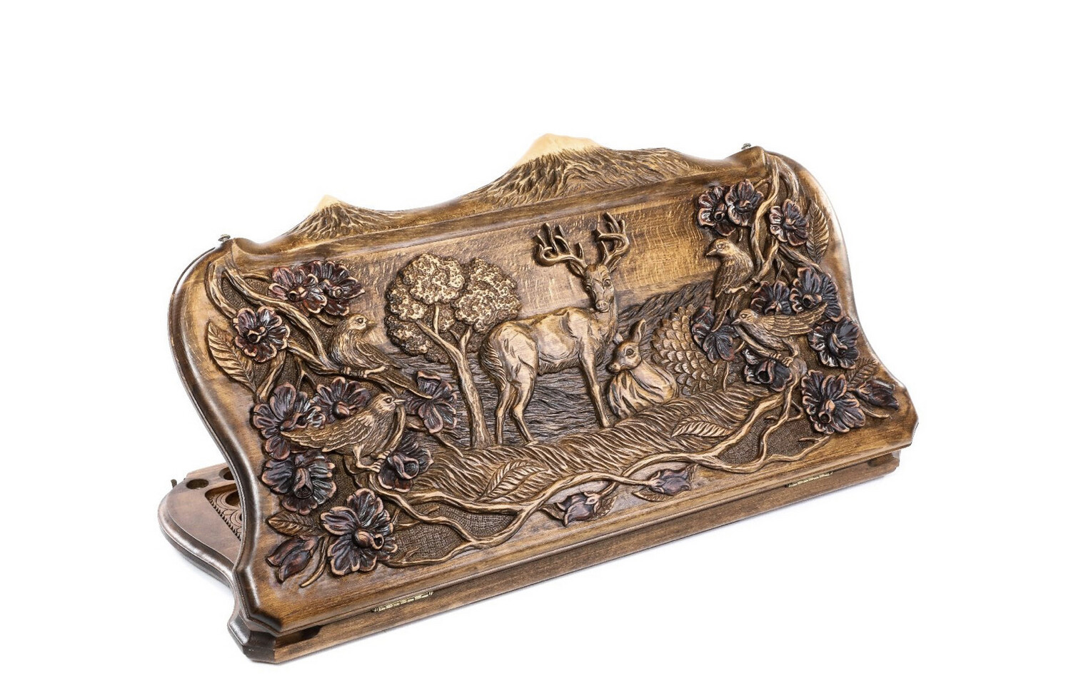 Backgammon Deer with copyrighted Mount Ararat outline 24&quot; x 12&quot;
