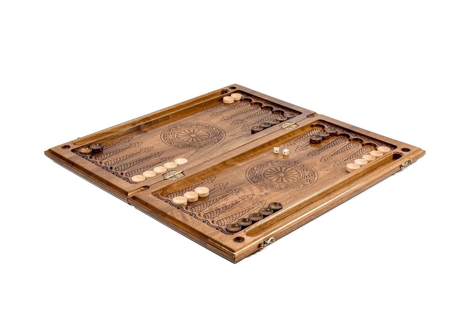 Braid pattern- epoxy backgammon two-sided classic 24 x12 x 2&quot;