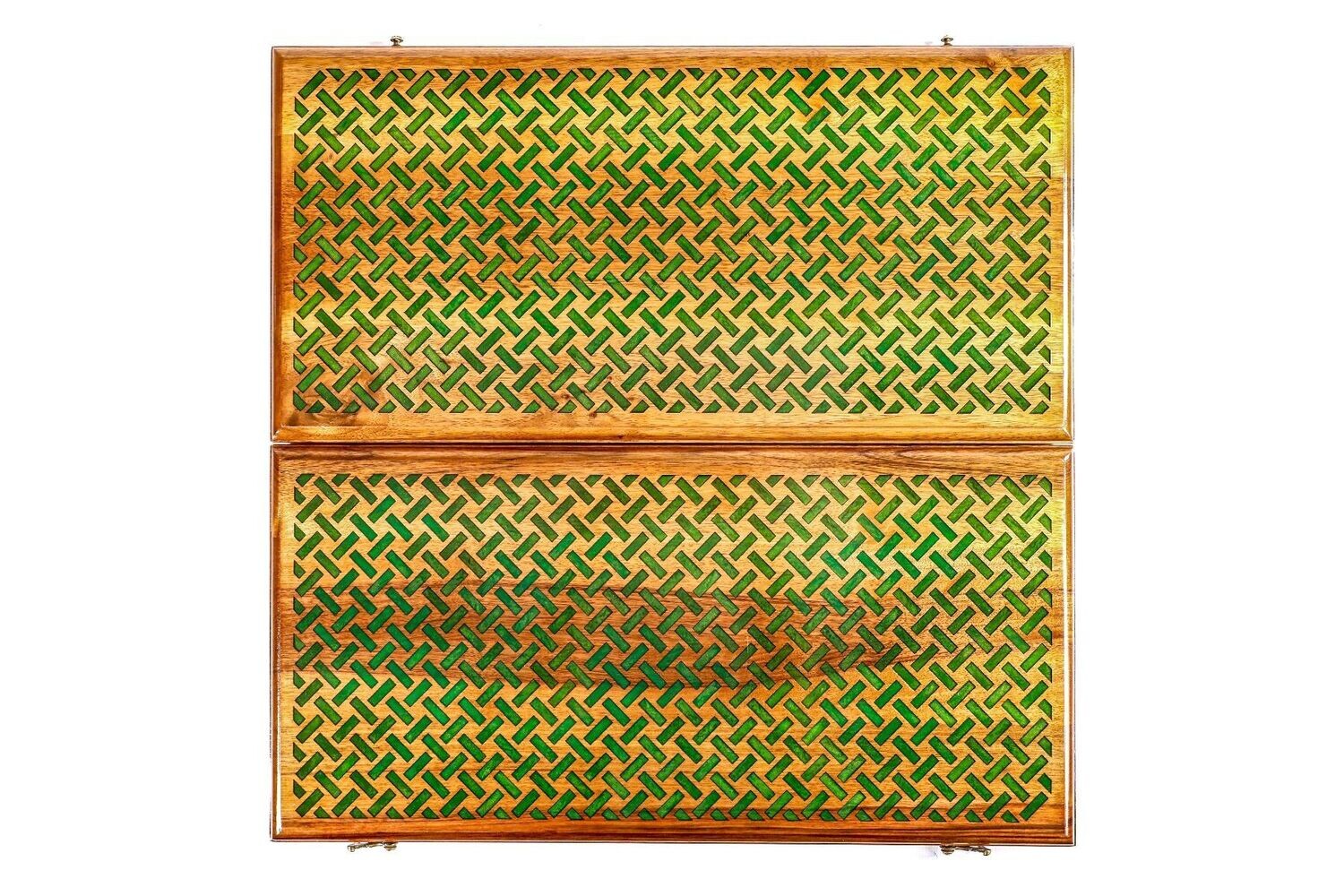 Braid pattern- epoxy backgammon two-sided classic 24 x12 x 2&quot;