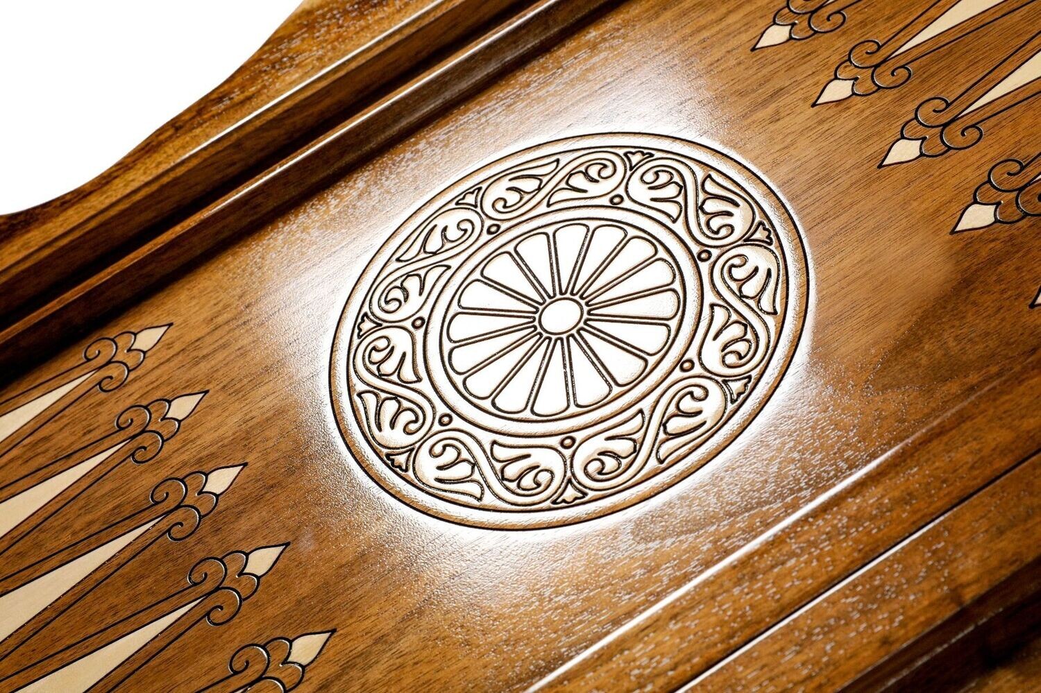 Etchmiadzin backgammon with copyrighted Mount Ararat outline 24&quot;x12&quot;x2&quot;