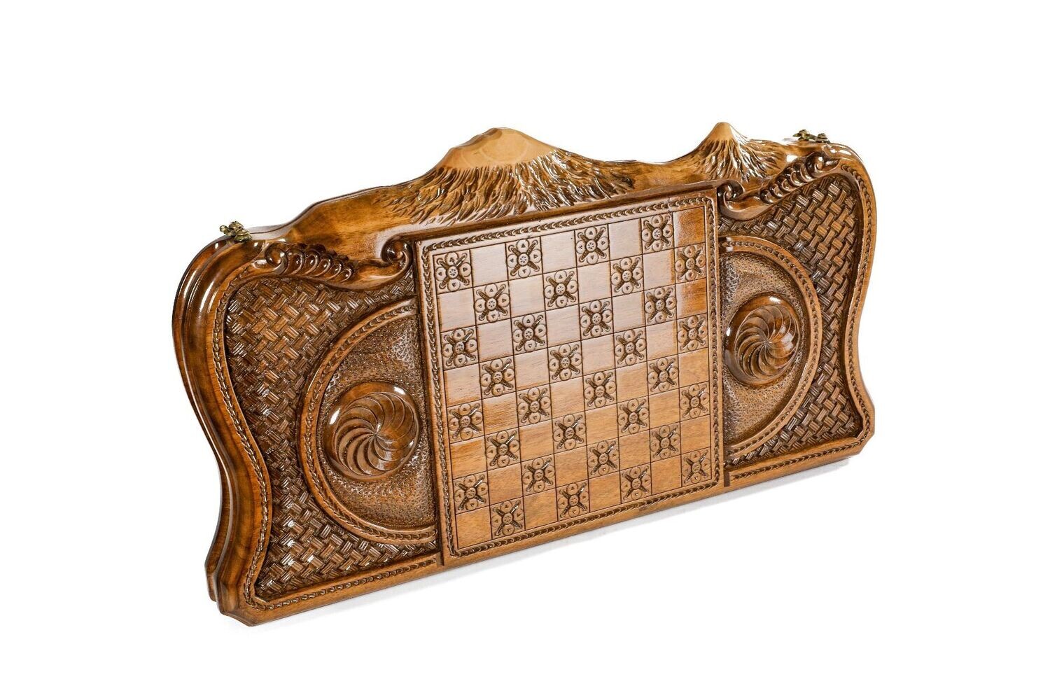Etchmiadzin backgammon with copyrighted Mount Ararat outline 24&quot;x12&quot;x2&quot;