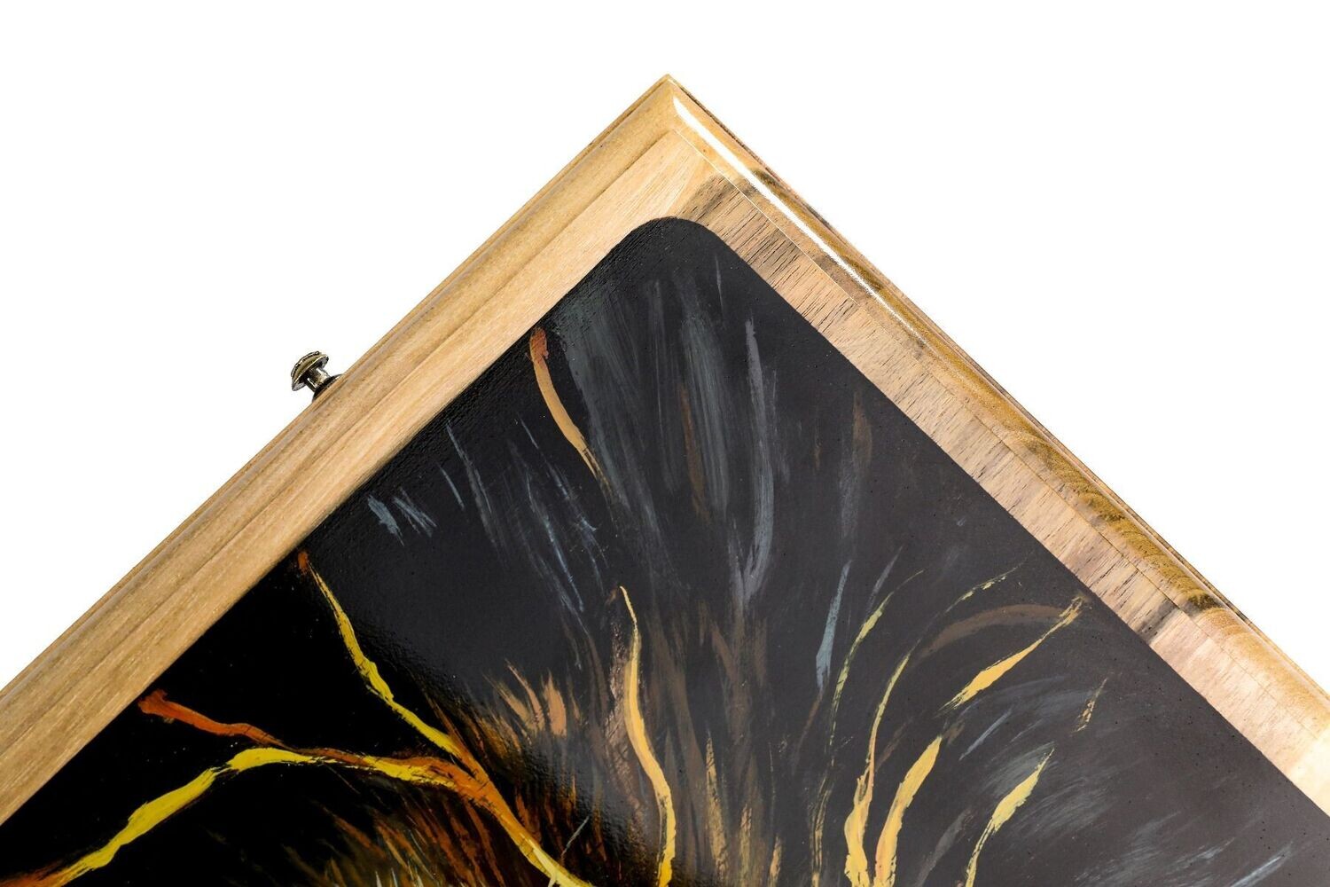 Lion-epoxy backgammon, two-sided, classic 24&quot; x 12&quot; x 2&quot;