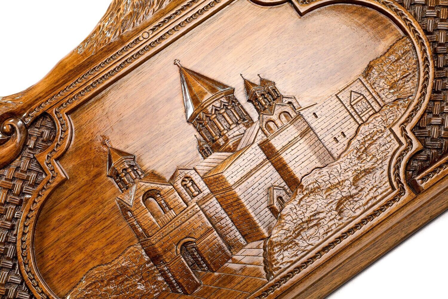 Etchmiadzin backgammon with copyrighted Mount Ararat outline 24&quot;x12&quot;x2&quot;