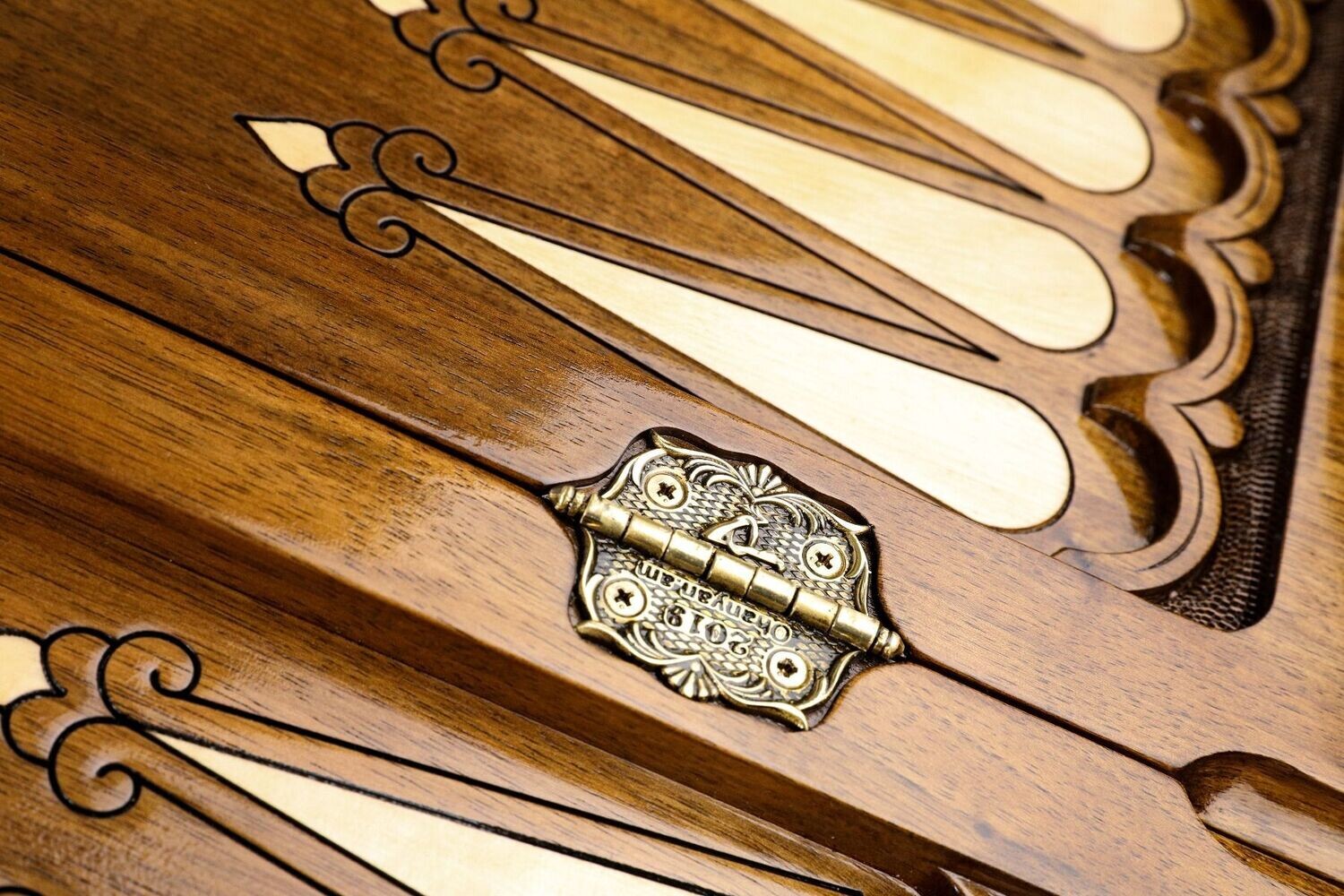 Etchmiadzin backgammon with copyrighted Mount Ararat outline 24&quot;x12&quot;x2&quot;