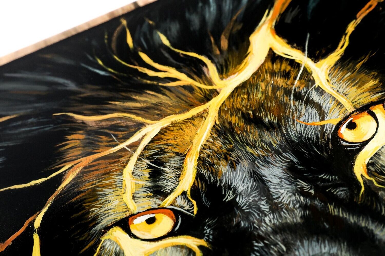 Lion-epoxy backgammon, two-sided, classic 24&quot; x 12&quot; x 2&quot;