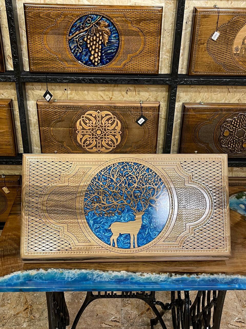 Backgammon Set Deer 24&quot; x 12&quot; x 2&quot;