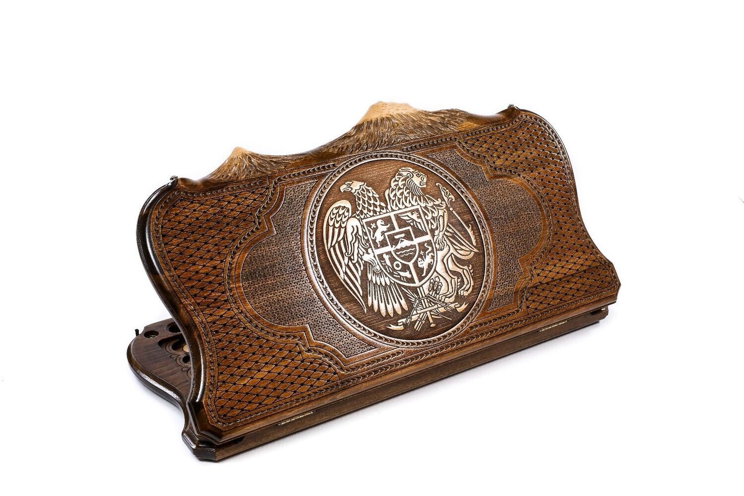 Coat of Arms of Armenia backgammon with copyrighted Mount Ararat outline 24 &quot; 12&quot;