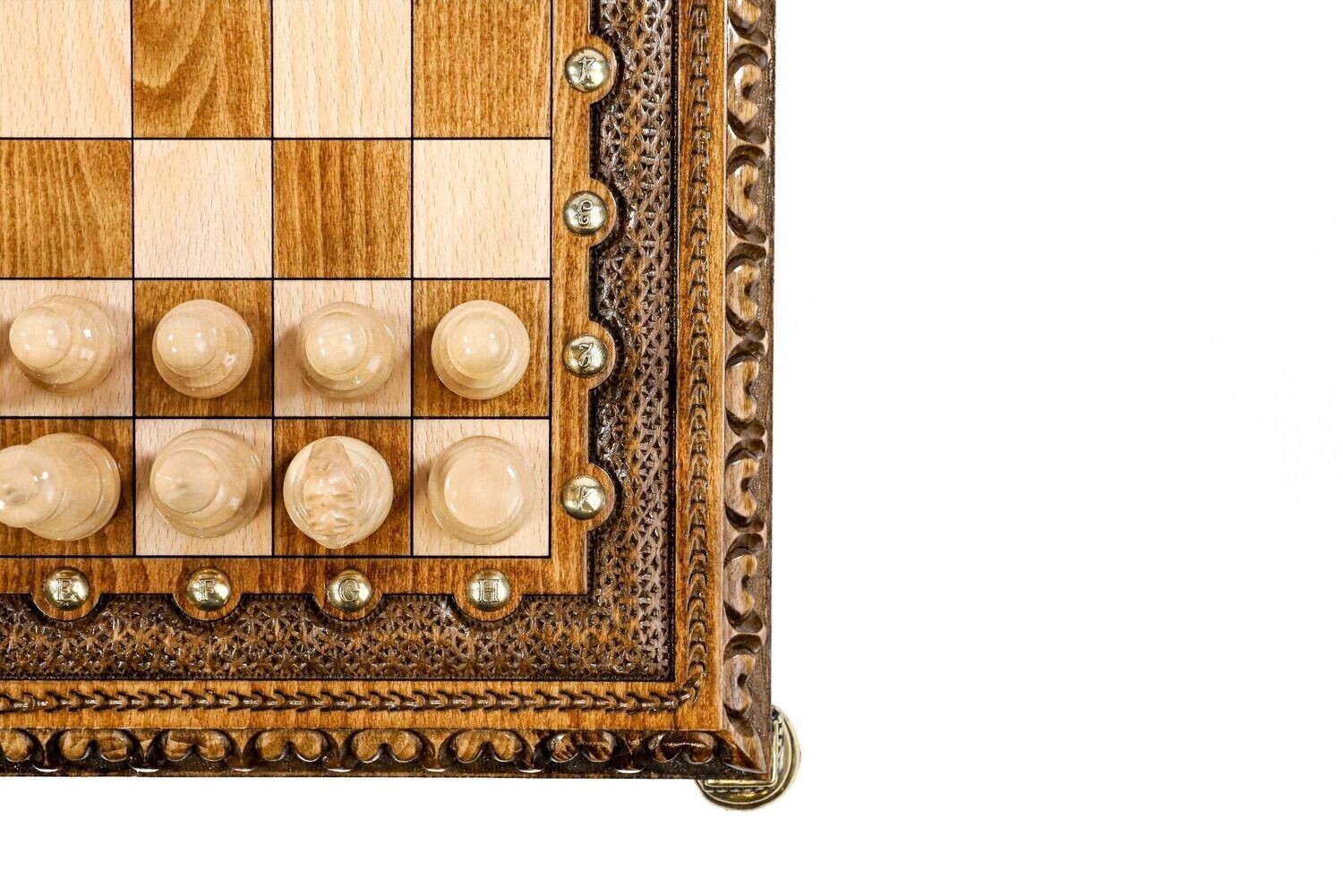 Square Chess with bronze legs 40x40cm