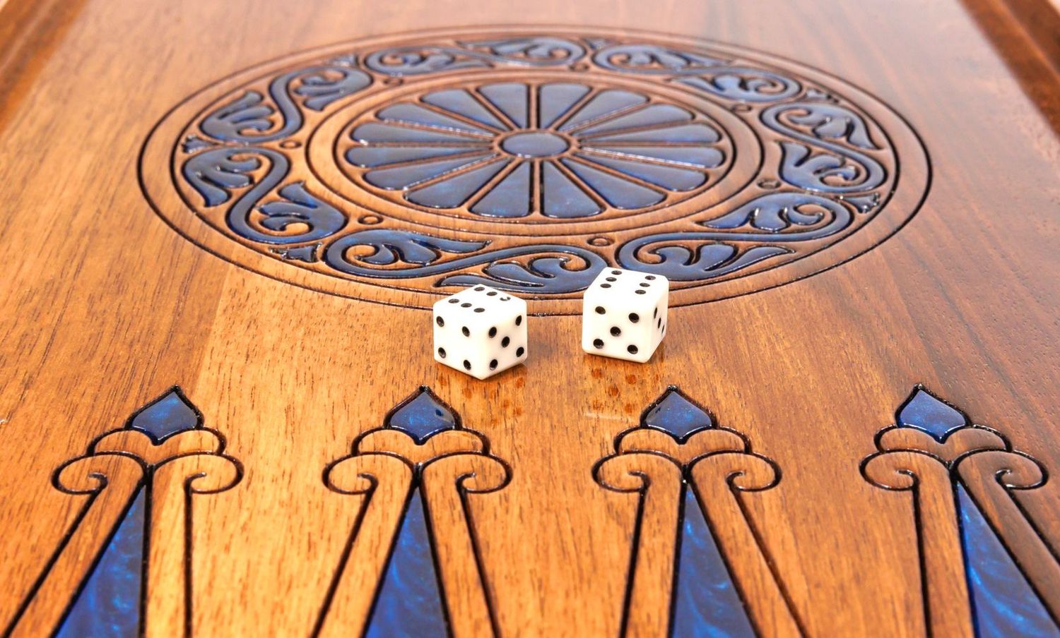 Backgammon Lion Walnut Wood and Epoxy 24&quot; x 12&quot; x 2&quot;