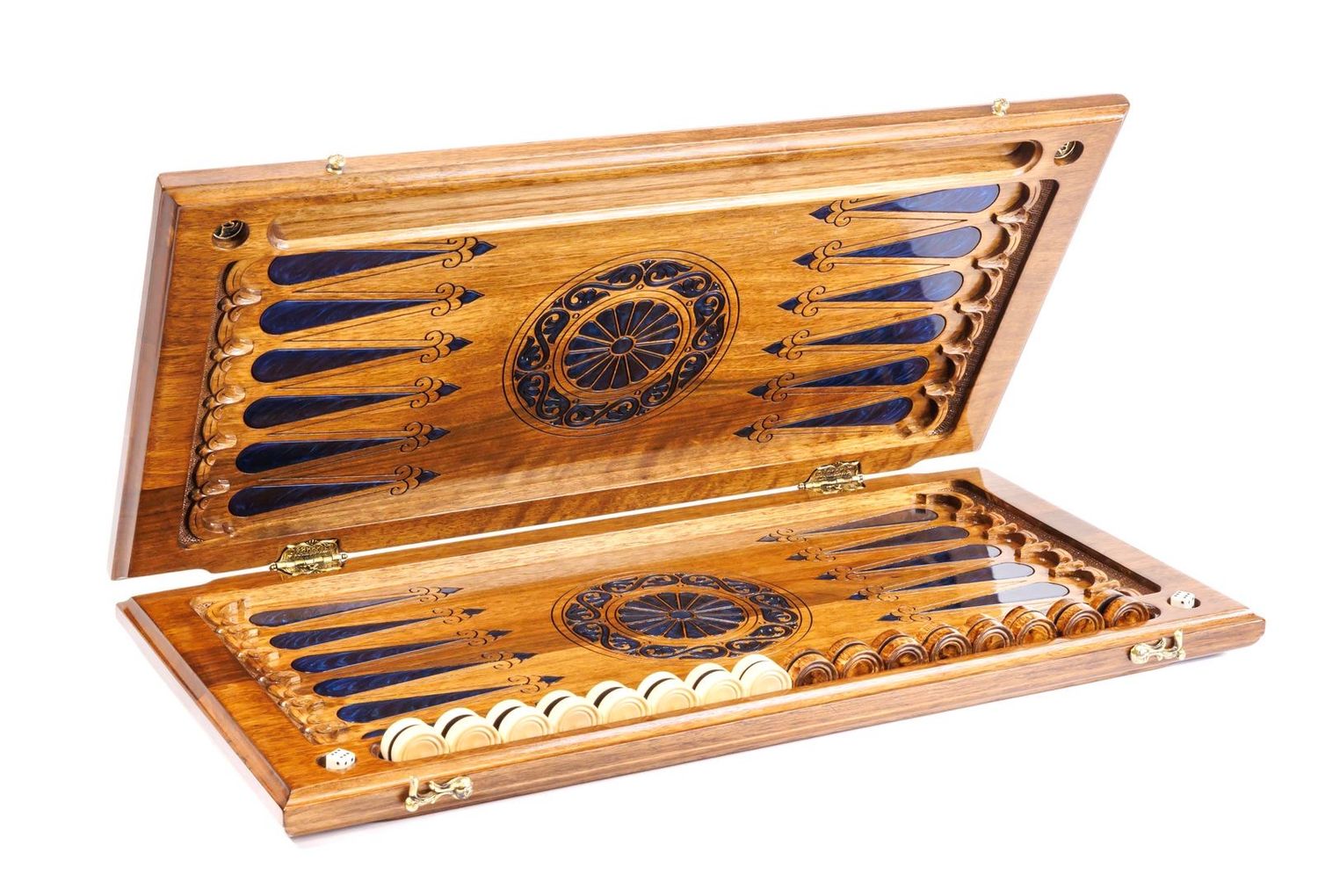 Backgammon Lion Walnut Wood and Epoxy 24&quot; x 12&quot; x 2&quot;