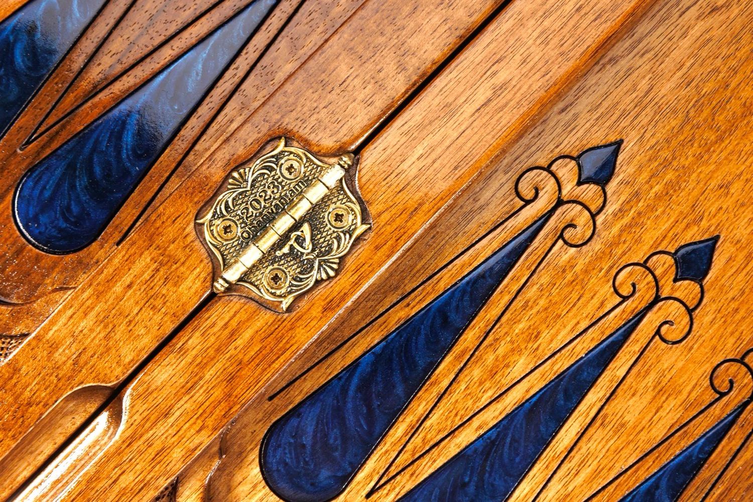 Backgammon Lion Walnut Wood and Epoxy 24&quot; x 12&quot; x 2&quot;