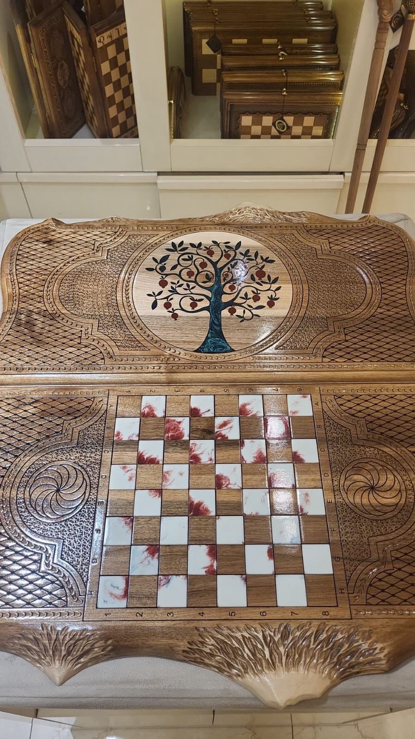 Backgammon pomegranate Tree with copyrighted Mount Ararat outline
