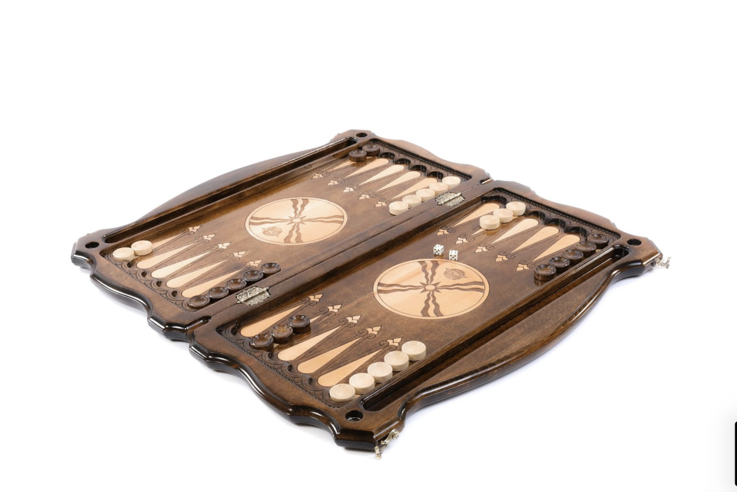 Assyrian coat of arms backgammon with copyrighted contour outline 24" x 12"