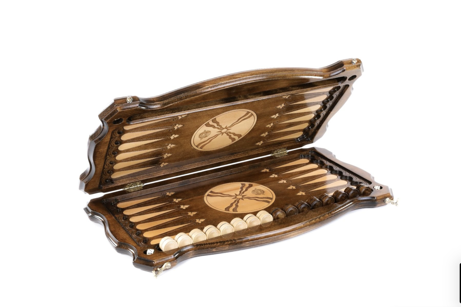 Assyrian coat of arms backgammon with copyrighted contour outline 24" x 12"