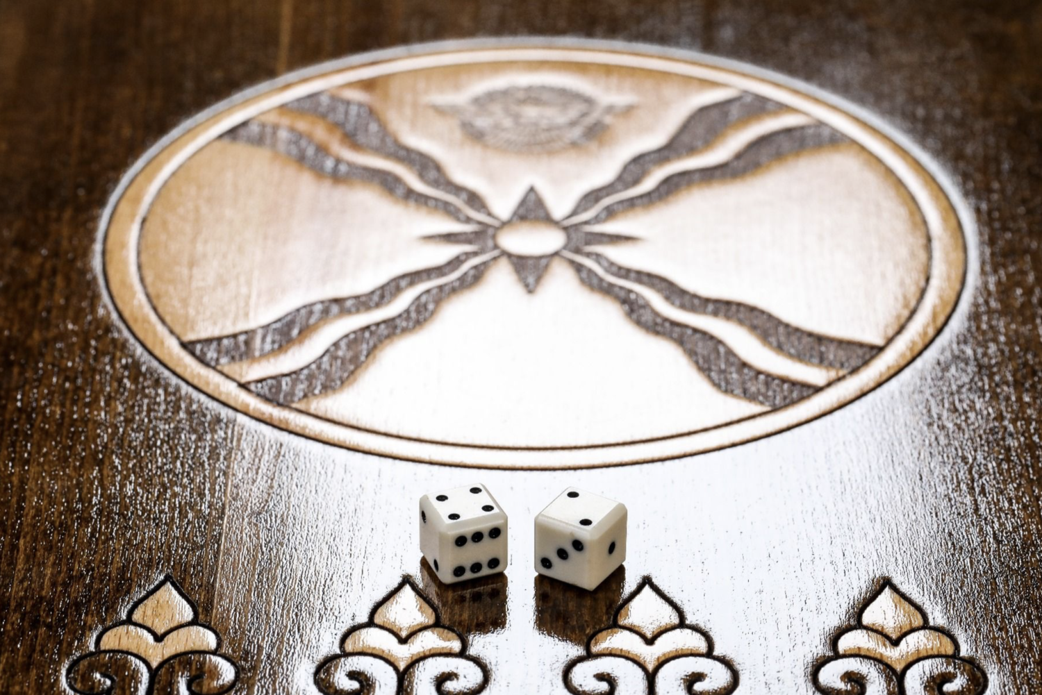 Assyrian coat of arms backgammon with copyrighted contour outline 24" x 12"