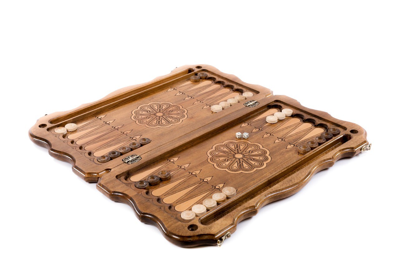 Eternity backgammon with copyrighted contour outline 24" x 12"