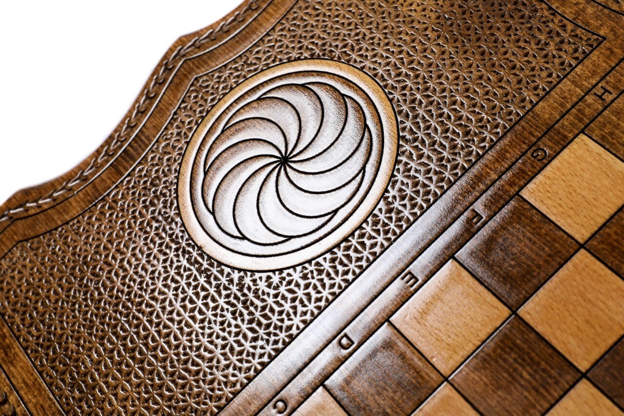 Eternity backgammon with copyrighted contour outline 24" x 12"