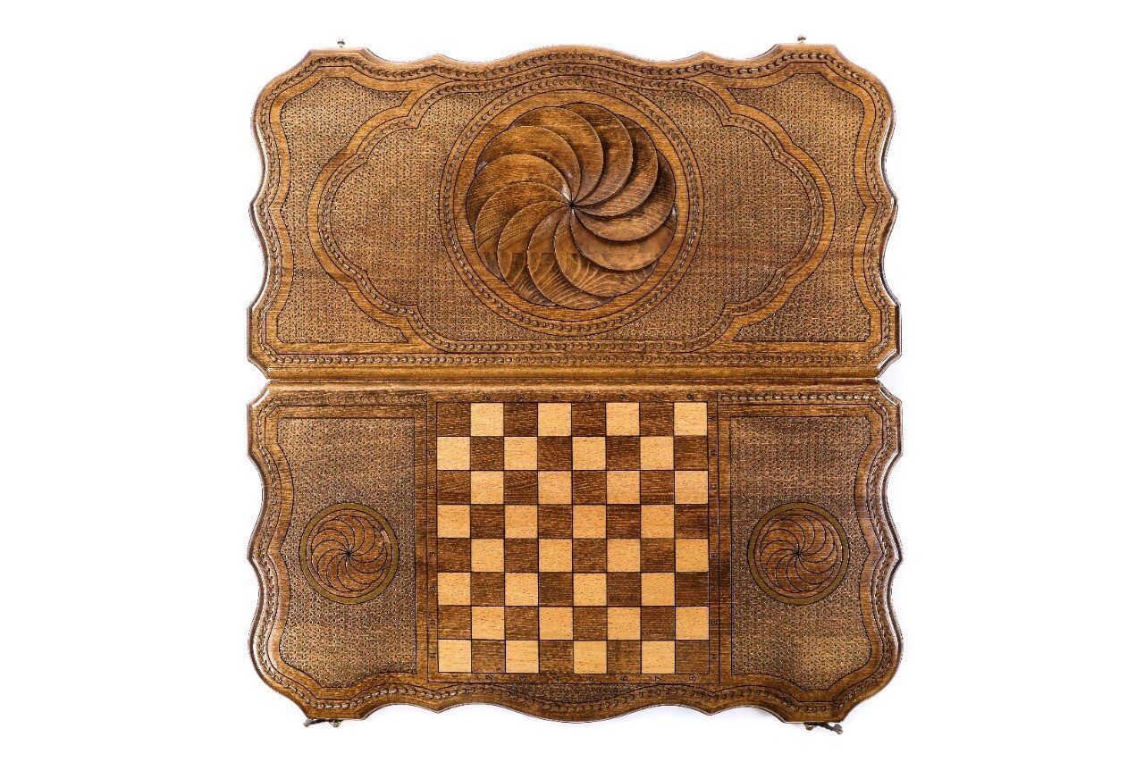 Eternity backgammon with copyrighted contour outline 24" x 12"