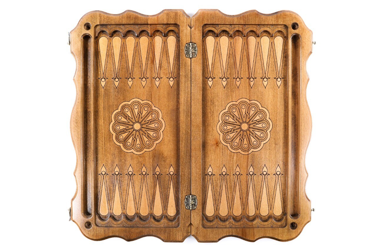 Eternity backgammon with copyrighted contour outline 24" x 12"