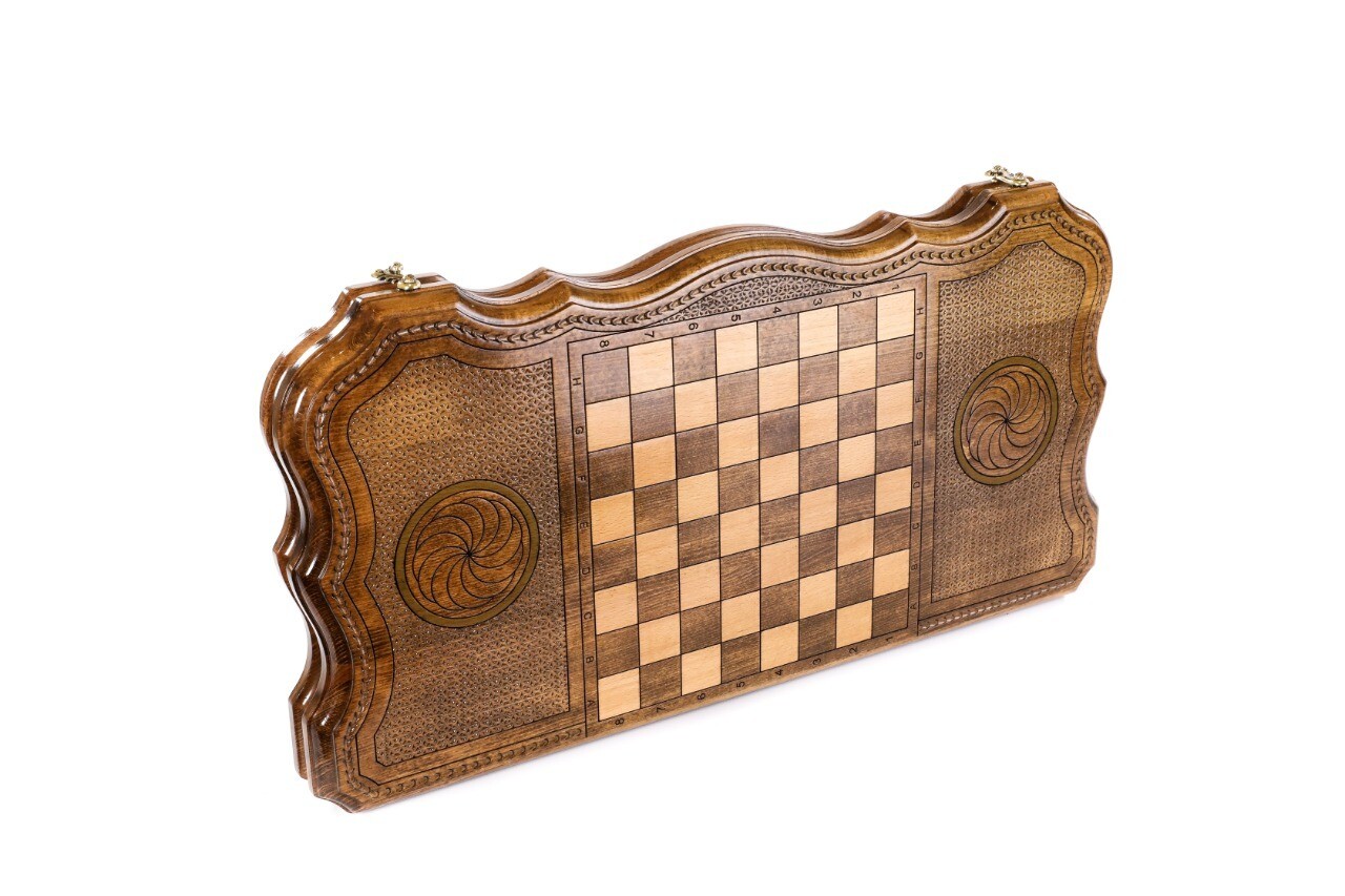Eternity backgammon with copyrighted contour outline 24" x 12"
