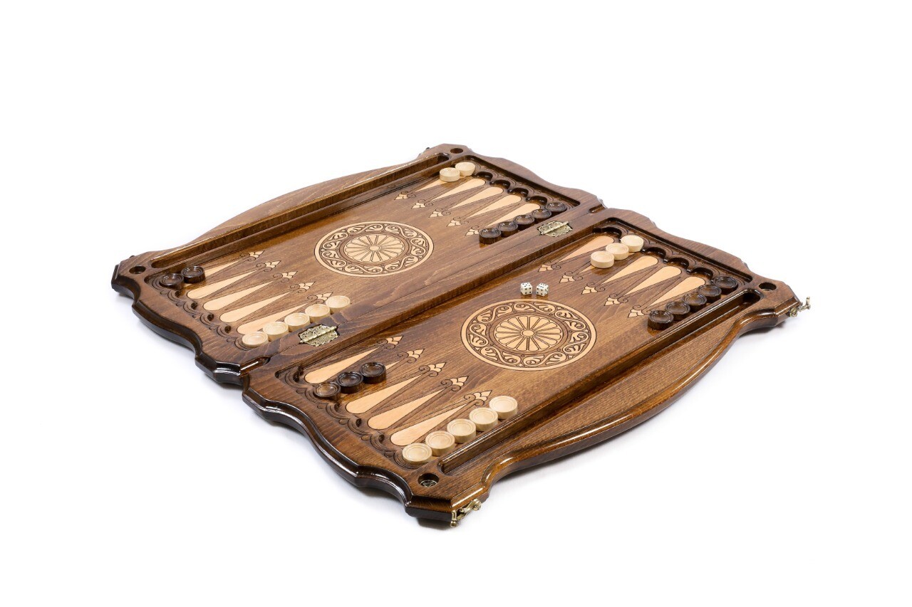 Backgammon Geghard with copyrighted contour outline 24 " 12"