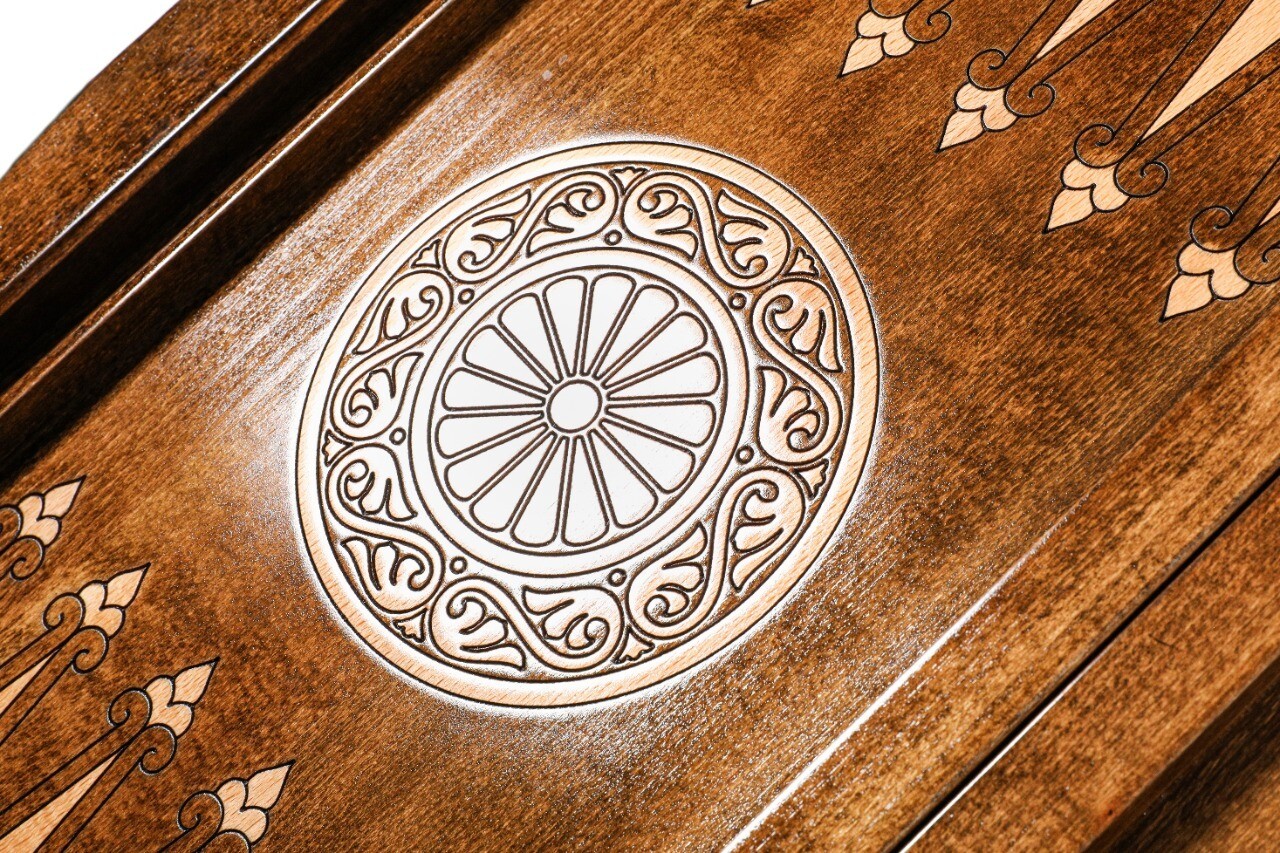 Backgammon Geghard with copyrighted contour outline 24 " 12"