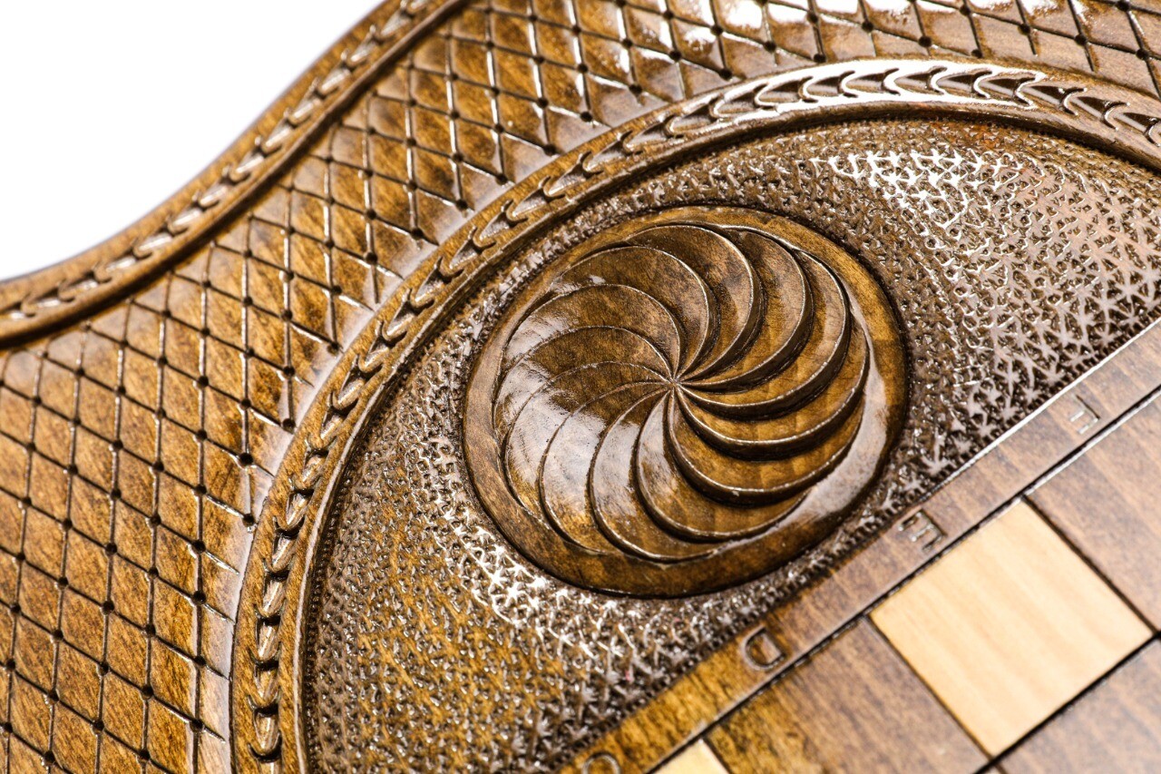 Backgammon Geghard with copyrighted contour outline 24 " 12"