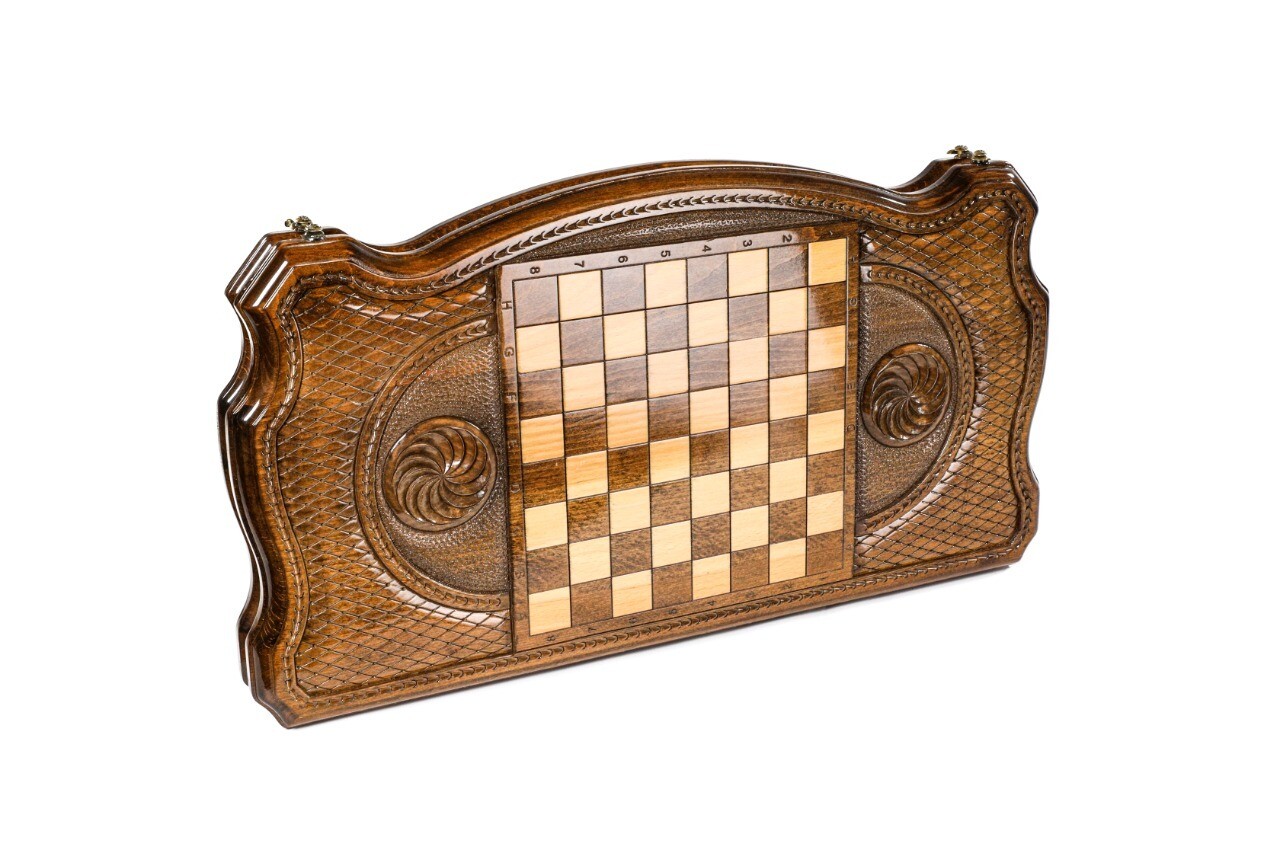 Backgammon Geghard with copyrighted contour outline 24 " 12"