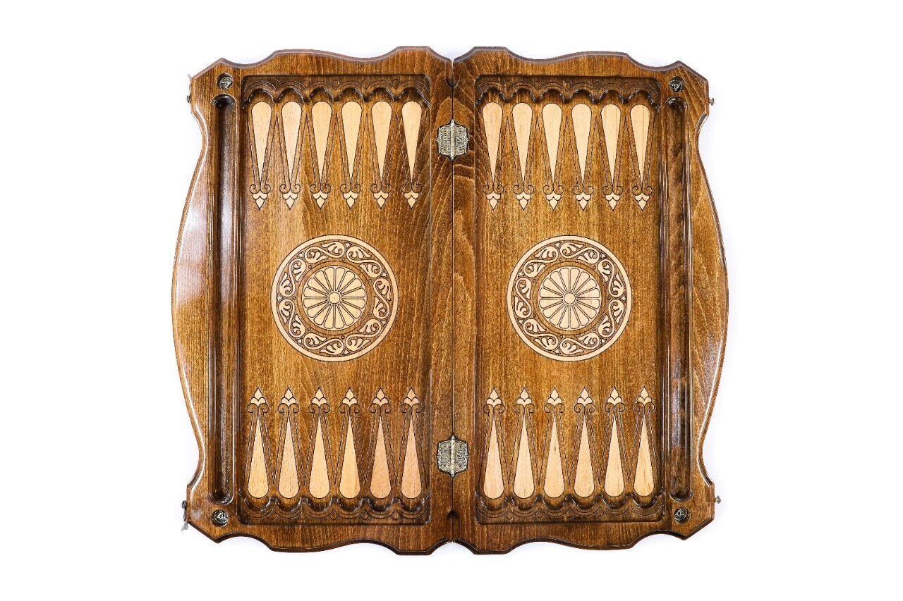 Backgammon Geghard with copyrighted contour outline 24 " 12"