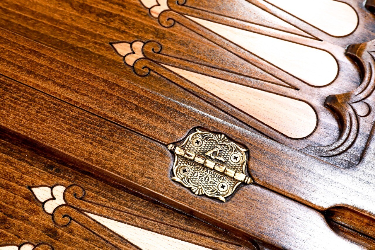 Backgammon Deer with copyrighted Mount Ararat outline 24 " 12"