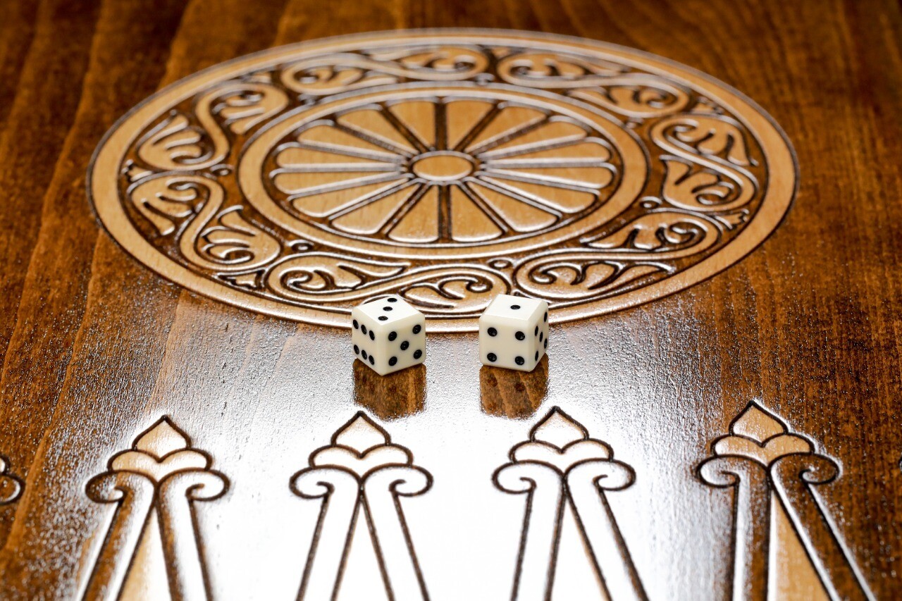 Backgammon Deer with copyrighted Mount Ararat outline 24 " 12"
