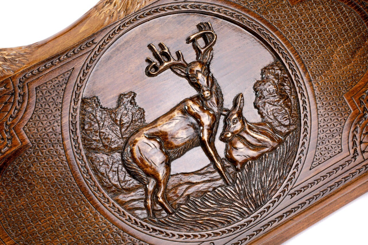 Backgammon Deer with copyrighted Mount Ararat outline 24 " 12"