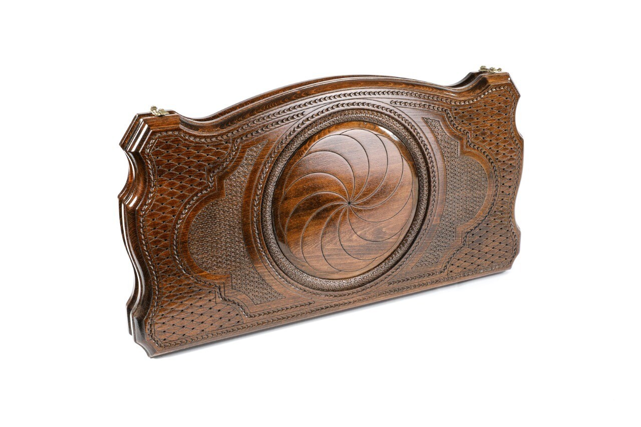 Eternity backgammon with copyrighted contour outline 24" x 12" x 2"
