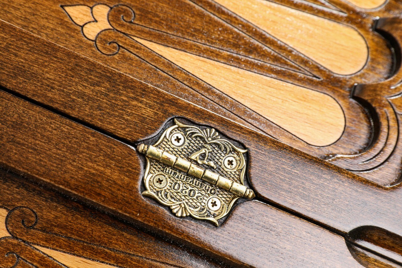 Eternity backgammon with copyrighted contour outline 24" x 12" x 2"