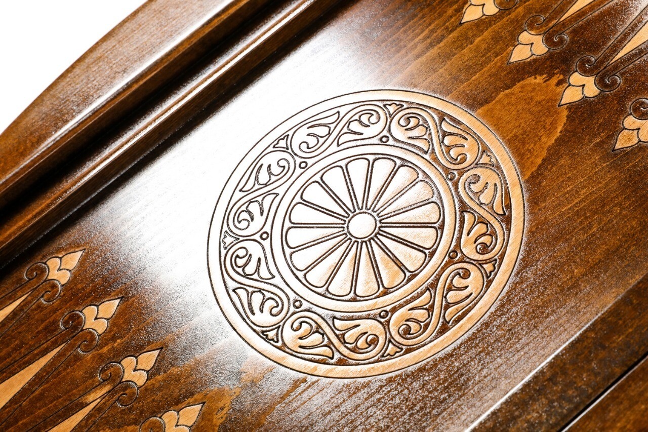 Eternity backgammon with copyrighted contour outline 24" x 12" x 2"